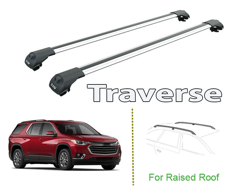 tp fit Chevrolet Traverse Roof Rack & Cross Bars Silver Color 2018-- tp fit Chevrolet Traverse Roof Rack & Cross Bars Silver Color 2018--